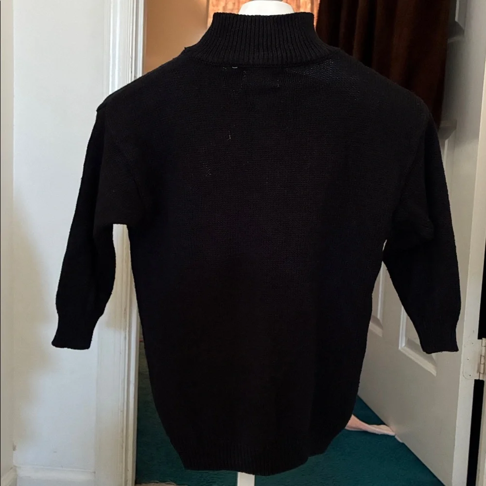 Vintage Fit Knit Black & Gold Sweater